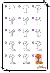 Automne - GS – CP – CE1- Dessins à étapes - PDF à imprimer