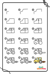 Camion - GS – CP – CE1- Dessins à étapes - PDF à imprimer