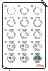 Le bocal à poissons - GS – CP – CE1- Dessins à étapes - PDF à imprimer