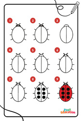 Coccinelle - PS – MS – GS - Maternelle - Apprendre à dessiner - PDF à imprimer