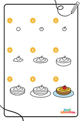 Gâteau - PS – MS – GS - Maternelle - Dessins à étapes - PDF à imprimer