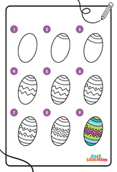 Pâques - PS – MS – GS - Maternelle - Dessins à étapes - PDF à imprimer