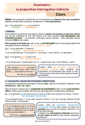 La proposition interrogative indirecte – 4ème – Séquence complète - PDF à imprimer