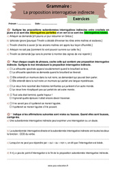 La proposition interrogative indirecte – 4ème – Exercices corrigés - PDF à imprimer