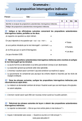 La proposition interrogative indirecte – 4ème – Evaluation avec les corrigés - PDF à imprimer