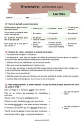 La fonction sujet – 4ème – Exercices corrigés - PDF à imprimer