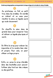 Récolte du sirop d’érable – Découverte du monde - GS – Maternelle - PDF à imprimer