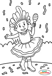 La Danseuse - MS - GS - CP - Coloriage sur le carnaval - PDF à imprimer