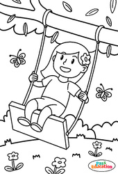 Balançoire - MS - GS - CP - Coloriage sur le Printemps - PDF à imprimer