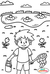 La pêche à la mouche - MS - GS - CP - Coloriage sur le Printemps - PDF à imprimer