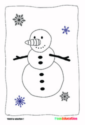 Exercice Monsieur Bonhomme de neige - MS - GS - Coloriage - Maternelle - PDF à imprimer