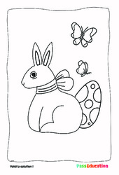 Le lapin de Pâques - MS - GS - Coloriage - Maternelle - PDF à imprimer