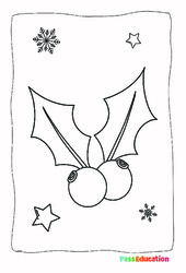 Branche de houx - MS - Coloriage - Maternelle - PDF à imprimer