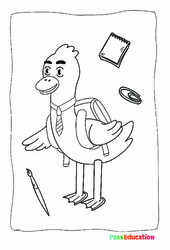 Canard à l'école - CP - CE1 - Coloriage - PDF à imprimer