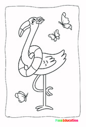 Cigogne à la plage - CP - CE1 - Coloriage - PDF à imprimer