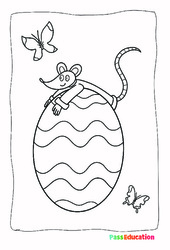 La petite souris de Pâques - CP - CE1 - Coloriage - PDF à imprimer