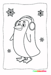 Le pingouin d'hiver - CP - CE1 - Coloriage - PDF à imprimer