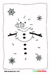 Exercice Noël - MS - GS - Points à relier, nombres jusqu'à 20 - PDF à imprimer