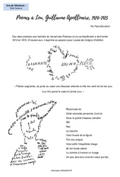 Poèmes à Lou (Guillaume Apollinaire) - 4ème - Littérature - PDF à imprimer