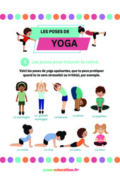 Trouvez le calme - Posters - Poses Yoga du CP au CM2 - PDF à imprimer