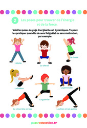 Trouvez de l’énergie et de la force - Posters - Poses Yoga du CP au CM2 - PDF à imprimer