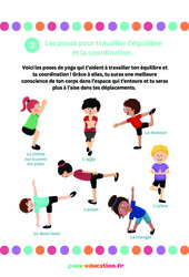 Travaillez l’équilibre et la coordination - Posters - Poses Yoga du CP au CM2 - PDF à imprimer