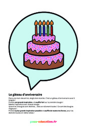 Gâteau anniversaire - Poster - Activité respiration du CP au CM2 - PDF à imprimer