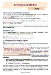 L’attribut – 4ème – Séquence complète - PDF à imprimer