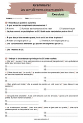 Les compléments circonstanciels – 4ème – Exercices corrigés - PDF à imprimer