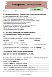 Le mode subjonctif – 4ème – Exercices corrigés - PDF à imprimer