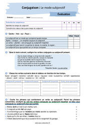 Le mode subjonctif – 4ème – Evaluation avec les corrigés - PDF à imprimer