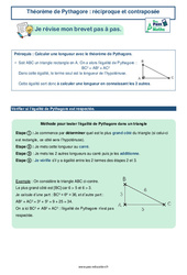 Réciproque et contraposée - 3ème - Théorème de Pythagore - Brevet des collèges avec Mon Pass Maths - PDF à imprimer