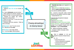 Le champ sémantique et le champ lexical – 4ème – Carte mentale - PDF à imprimer