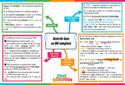 Accords dans un groupe nominal complexe - 4ème - Carte mentale - PDF à imprimer