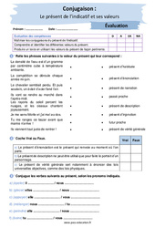 Le présent de l’indicatif et ses valeurs – 4ème – Evaluation avec les corrigés - PDF à imprimer