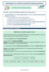 Décomposer un nombre en produit de facteurs premiers - 3ème - Brevet des collèges avec Mon Pass Maths - PDF à imprimer