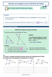 Calculer une longueur avec le théorème de Thalès - 3ème - Brevet des collèges avec Mon Pass Maths - PDF à imprimer