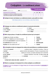 Le conditionnel présent – 5ème – Evaluation avec la correction - PDF à imprimer