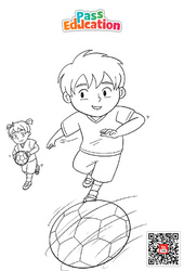 Football - GS - CP - CE1 - Coloriage gratuit  - PDF à imprimer