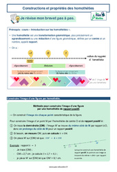 Constructions et propriétés des homothéties - 3ème - Brevet des collèges avec Mon Pass Maths - PDF à imprimer