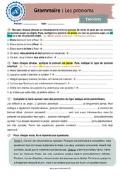 Les pronoms - 3ème - Grammaire - Je me prépare au Brevet - PDF à imprimer