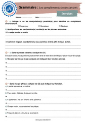 Les compléments circonstanciels - 3ème - Grammaire - Je me prépare au Brevet - PDF à imprimer