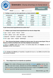 Champ sémantique et champ lexical - 3ème - Lexique - Je me prépare au Brevet - PDF à imprimer