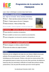 IEF Instruction En Famille, École à la maison pour le Semaine 26 – école à la maison IEF : 5ème