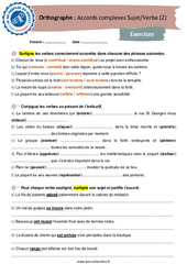 Accords complexes Sujet/Verbe (2) - 3ème - Orthographe - Je me prépare au Brevet - PDF à imprimer