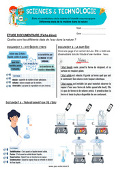 Différents états de la matière dans la nature – Cm1 – Exercices – Edith Eprouvette - PDF à imprimer