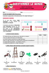 Les objets techniques - CE2 - Exercices - Apis & ses amis - PDF à imprimer