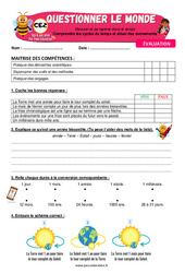 Comprendre les cycles du temps et situer les évènements - CE2 - Evaluation - Apis & ses amis - PDF à imprimer