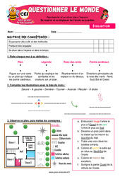 Se repérer et se déplacer de l’école au quartier - CE1 - Evaluation - Apis & ses amis - PDF à imprimer