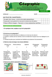 Découvrir le monde avec la géographie - Cm1 - Evaluation - Miss Boussole - PDF à imprimer